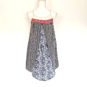 Flying Tomato Women SIZE S Geometric Tunic Top Mini Dress Spaghetti Strap FLAW